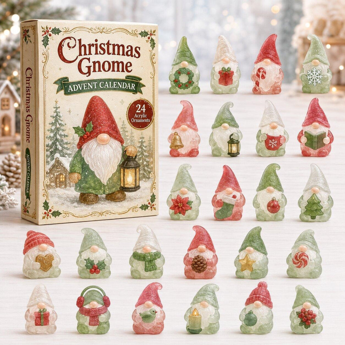 Christmas Advent Calendar Acrylic Blind Box Decoration Collectible Toy