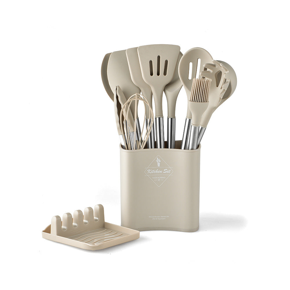 Stainless Steel Handle Silicone Cooking Tool Set