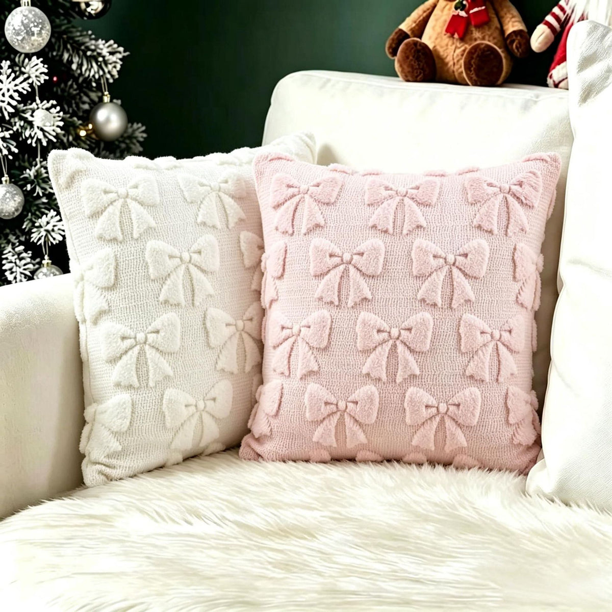 Christmas Themed Retro Cushion Cover