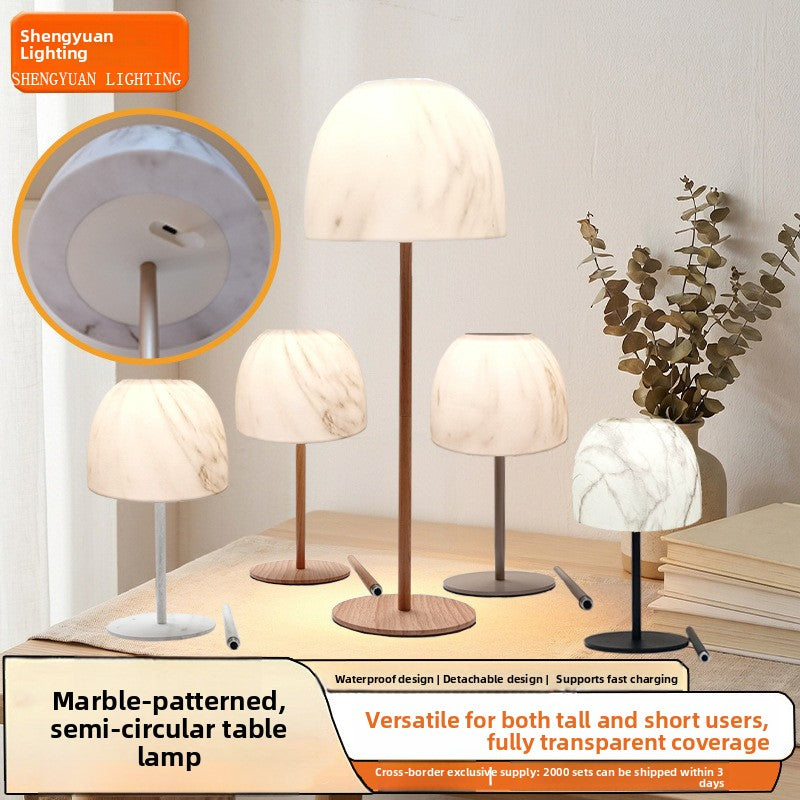 Marble Pattern Rechargeable Touch Table Lamp