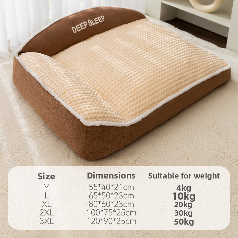 Plush Bolster Dog Cat Sofa Bed Washable Thermal Pet Nest