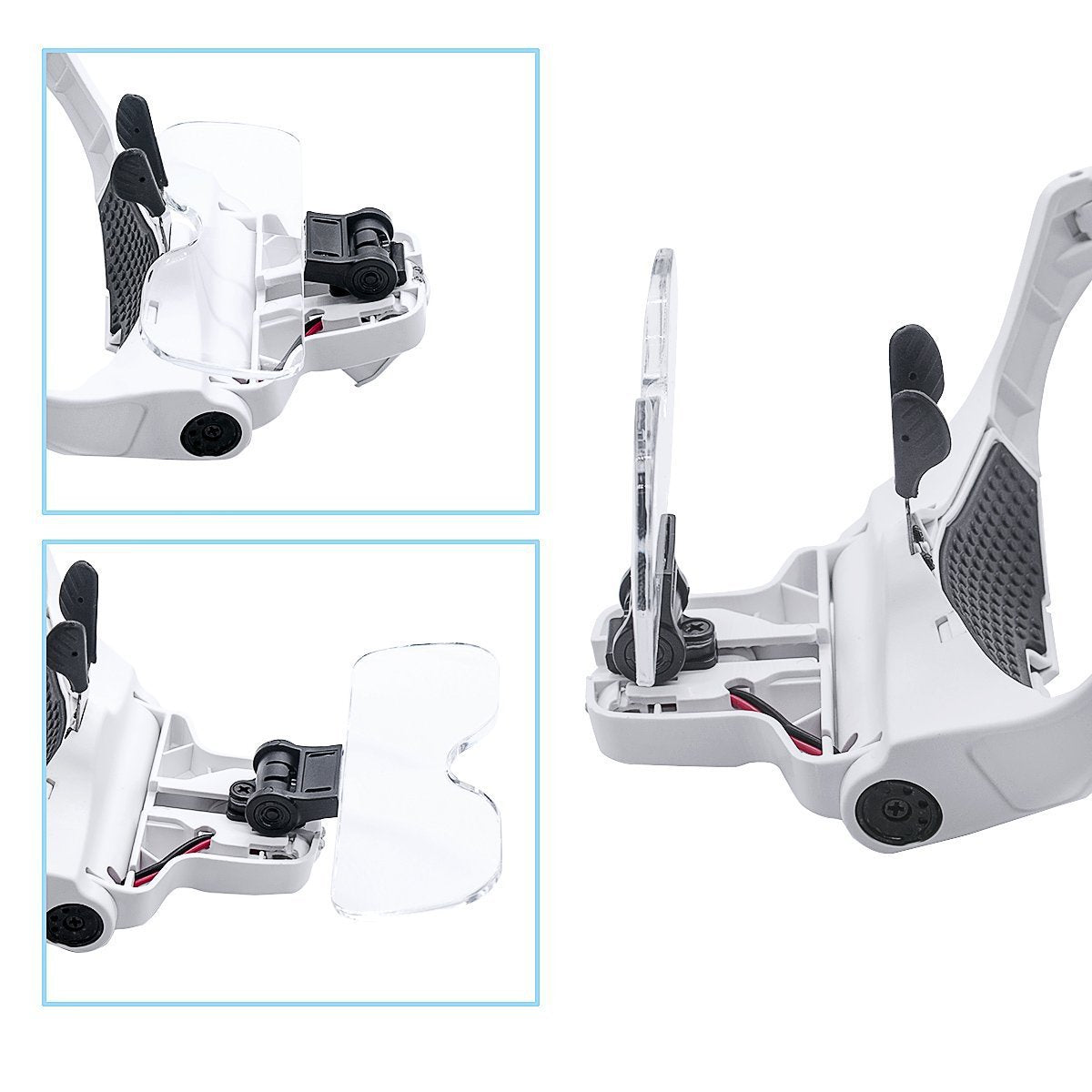 Head Mounted Illuminated Reading Magnifier with Interchangeable Lenses