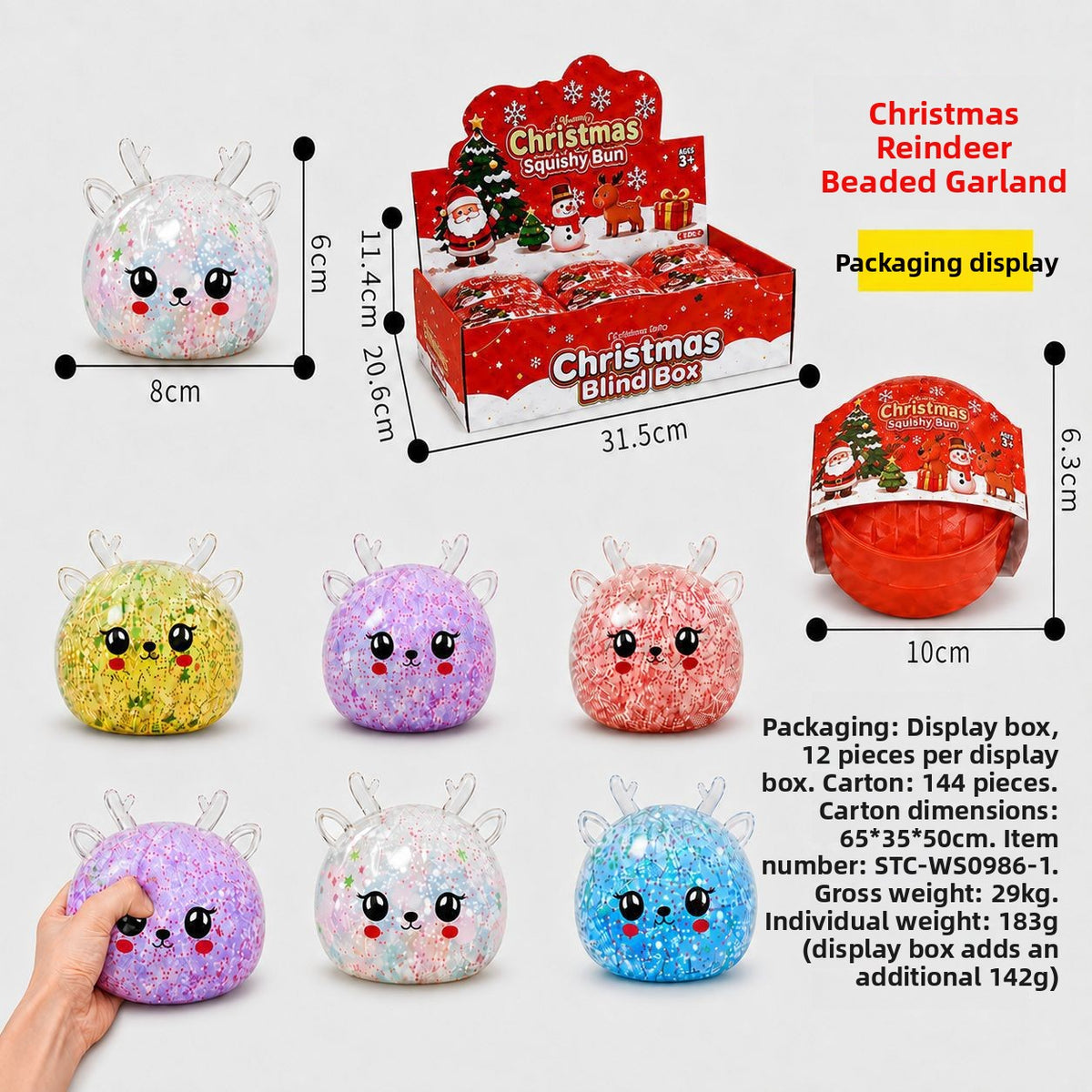 Halloween Christmas Squeeze Toy Bun Glow in The Dark Stress Relief Novelty