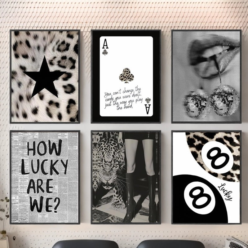 Retro Leopard Print Canvas Wall Art Set