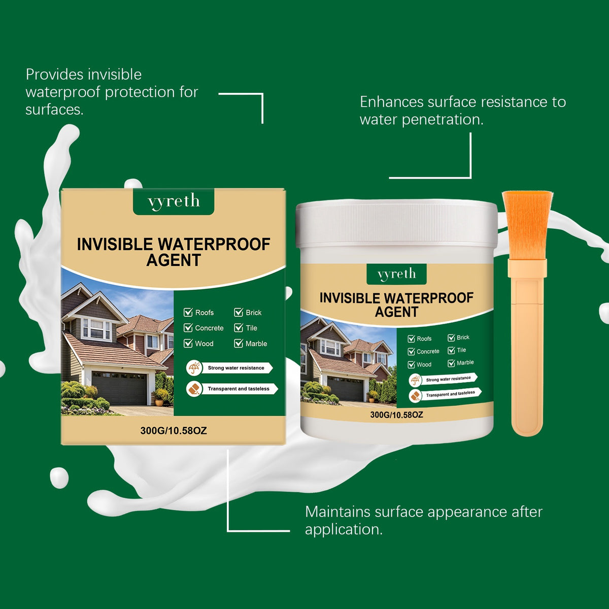 Transparent Waterproof Sealant with Brush