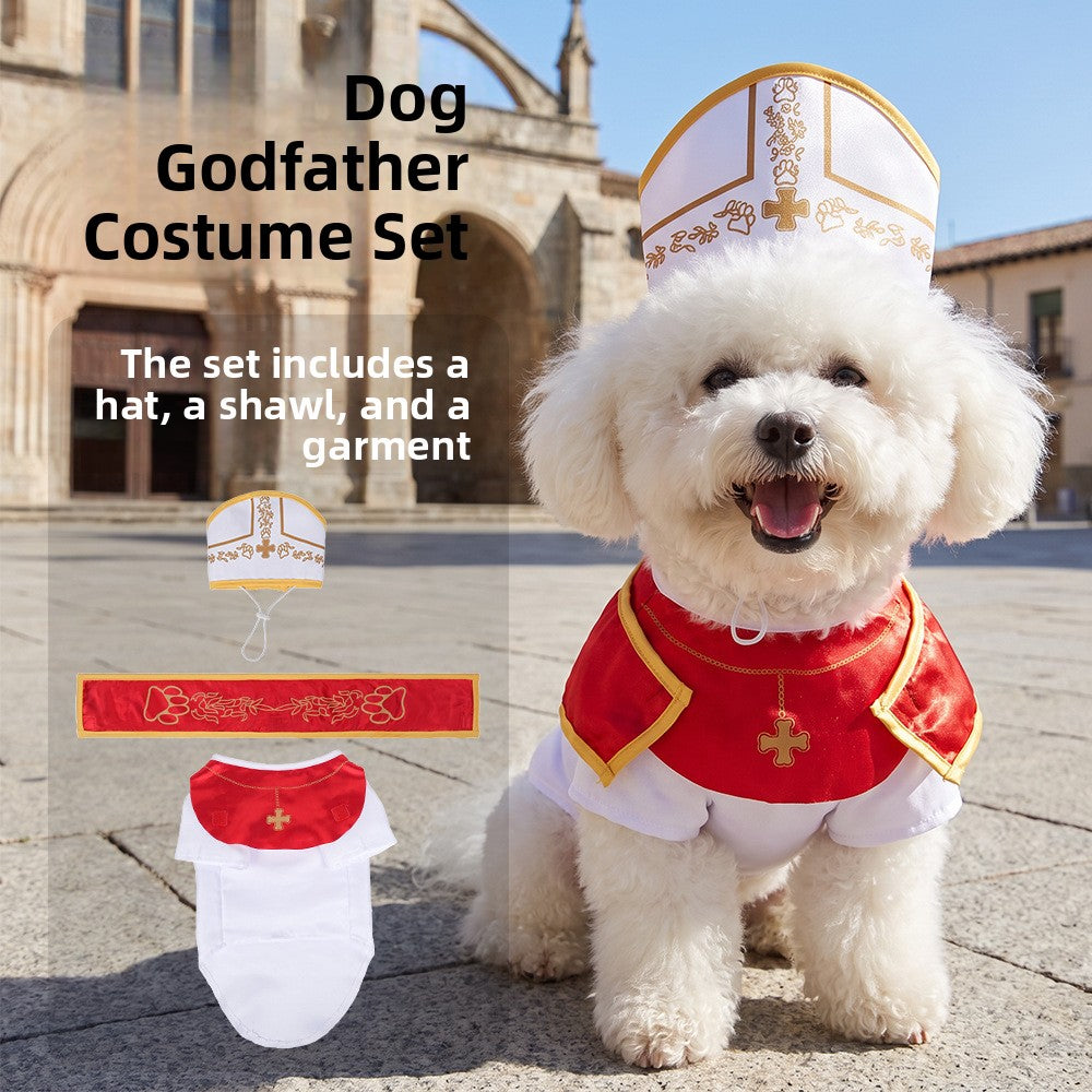 Dog Godfather Costume Suit with Hat