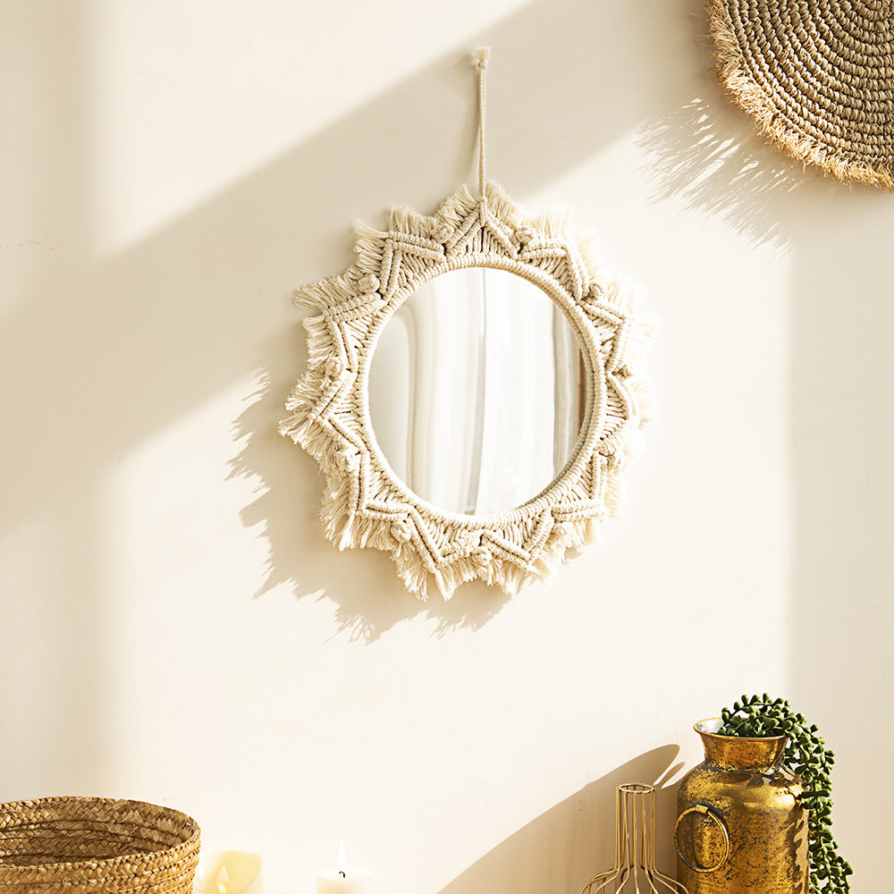 Handmade Woven Tassel Wall Decorative Mirror
