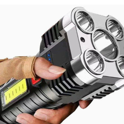 Portable high-intensity flashlight for outdoor use
