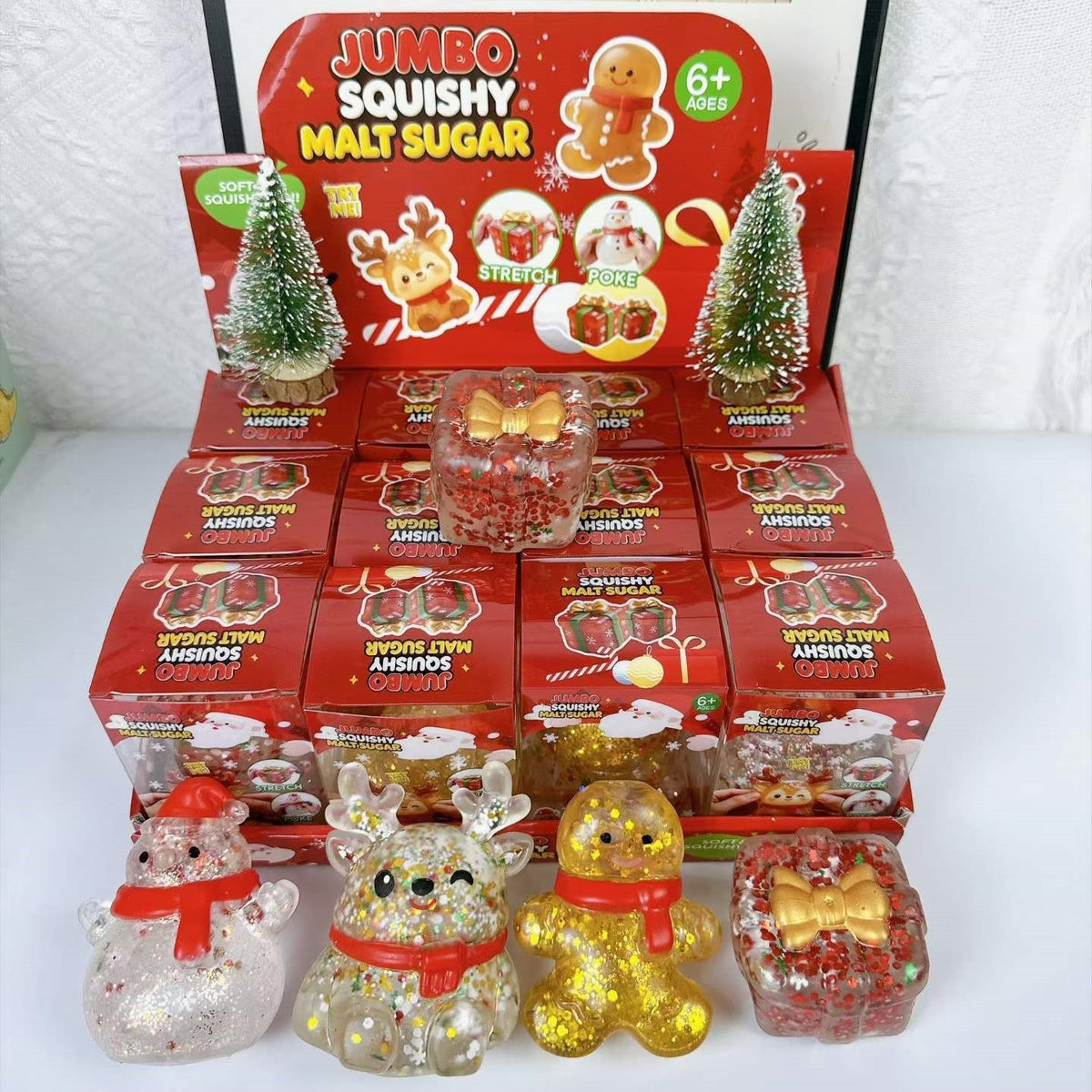 Christmas Themed Slow Rising TPR Squeeze Stress Relief Toy
