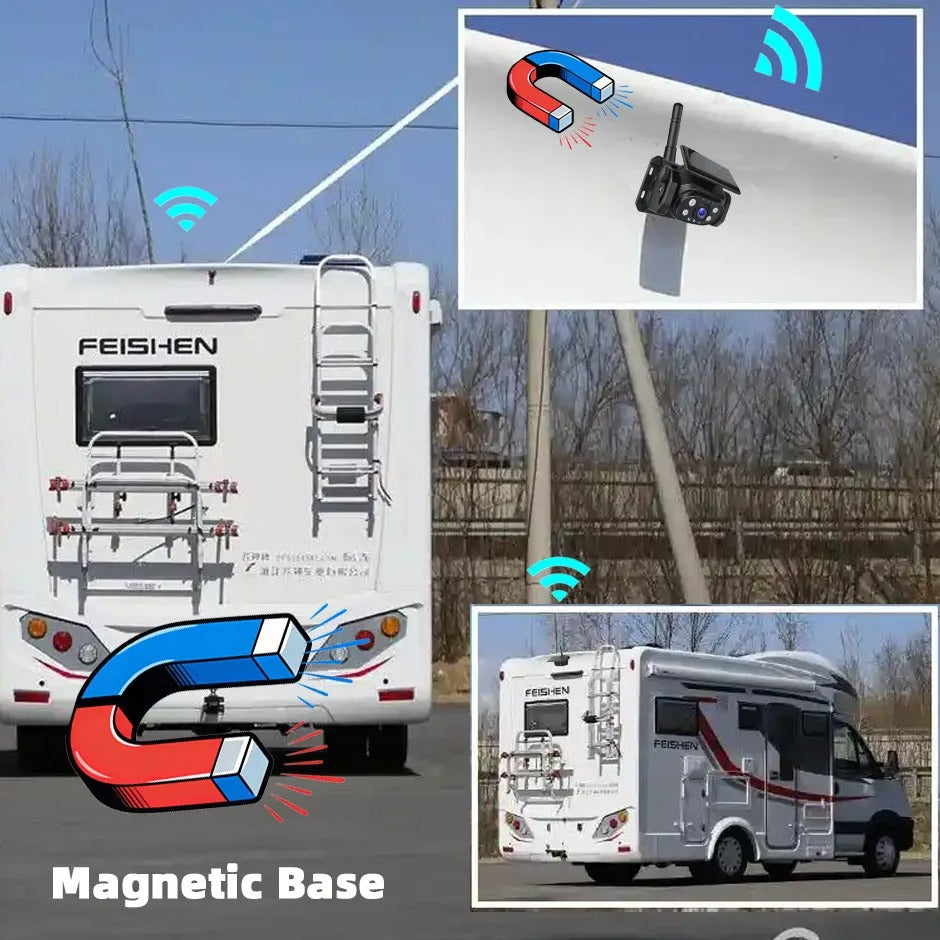 Solar Wireless Reversing Camera with AI Detection