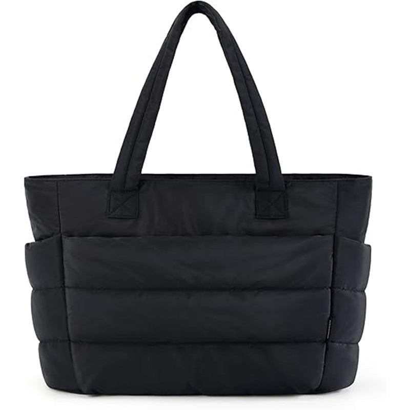 Women's Large Capacity Polyester Shoulder Tote Bag Laptop Travel Handbag