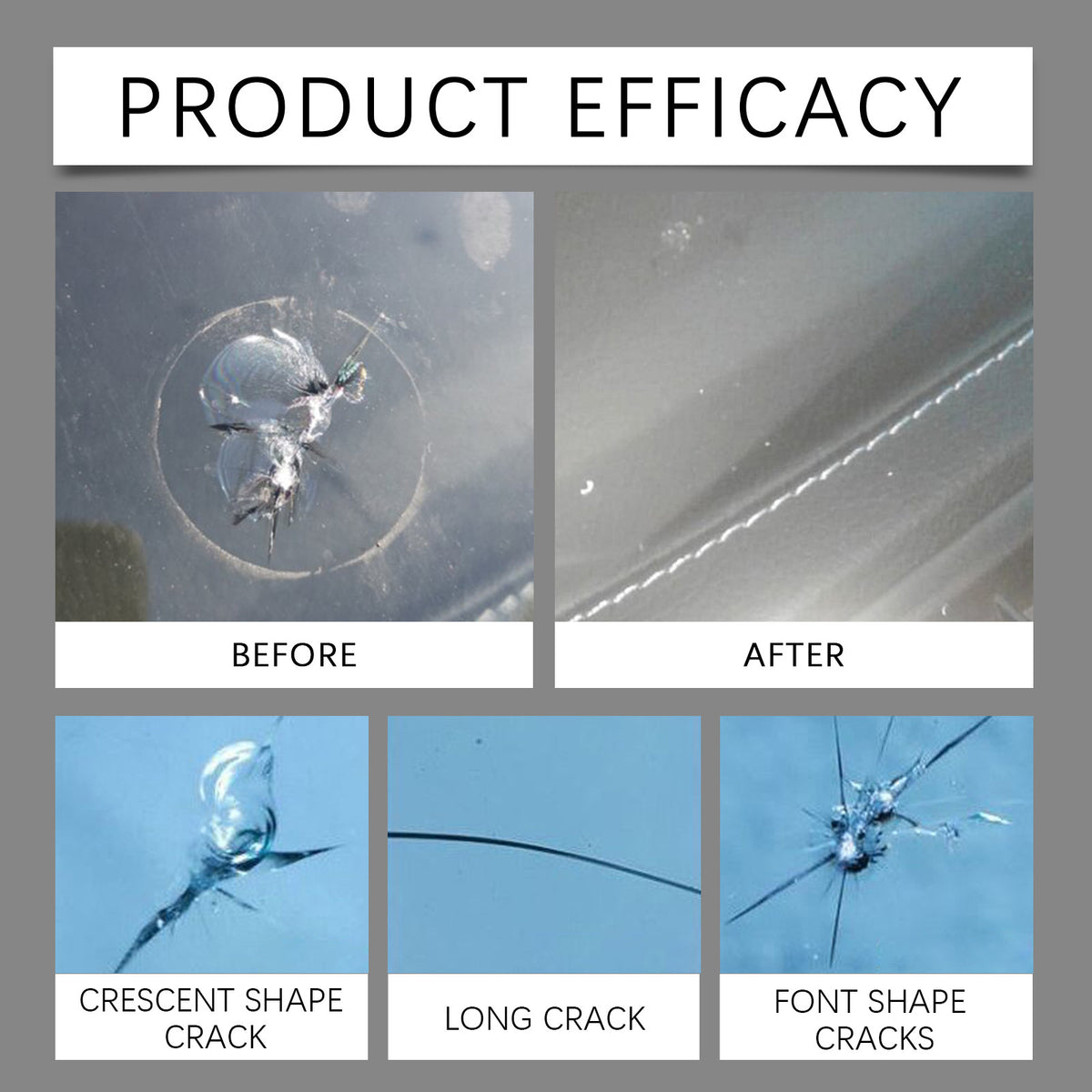 Windshield Crack Repair Kit with Blade and Curing Film