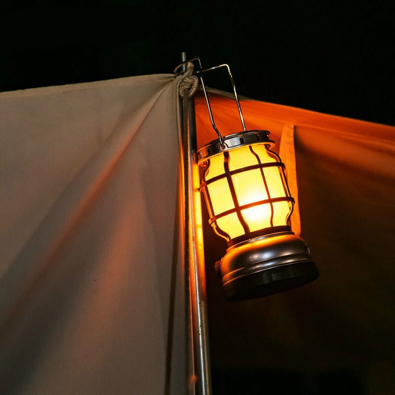 Solar Camping Lantern with Flame Effect