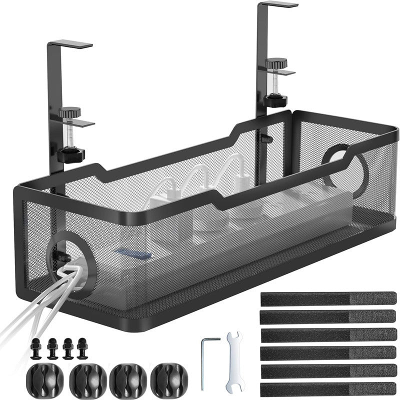 No-drill power strip storage rack