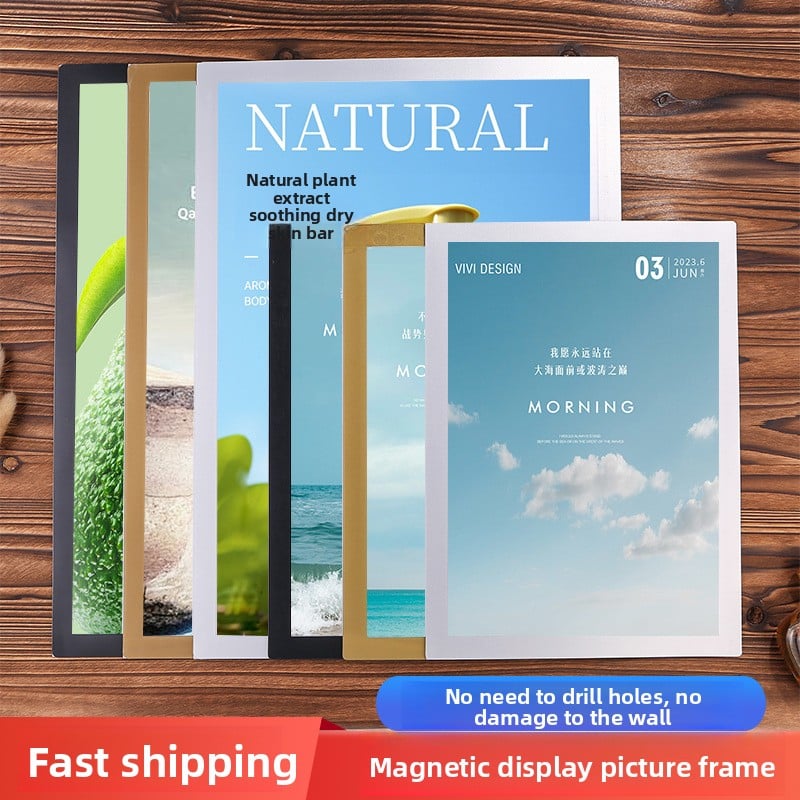 Soft Magnetic Display Sticker for A4/A3 Documents, No-Drill Wall Mount
