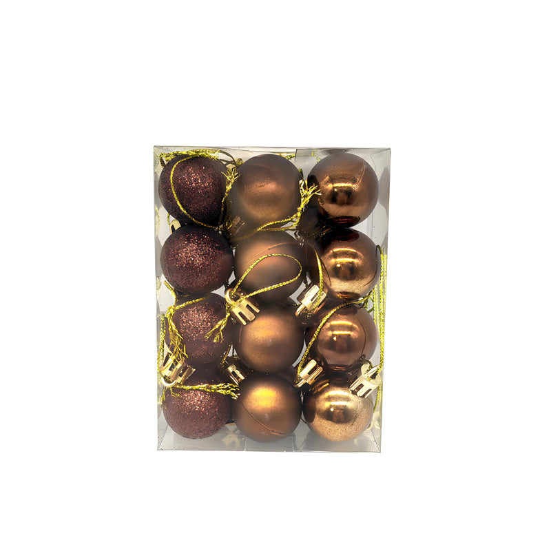 24 Pack 3cm Plastic Christmas Tree Hanging Decoration Balls Electroplated Matte Ornaments