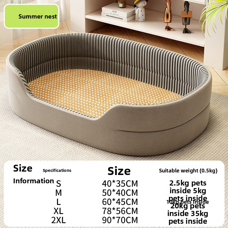 Plush Pet Cooling Bed with Raised Fence
