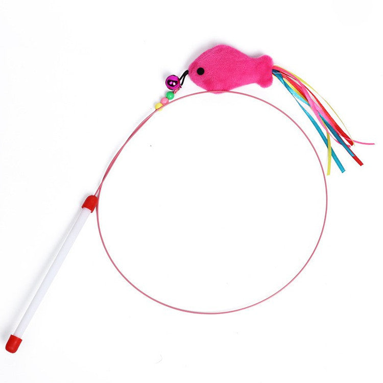Interactive Cat Teaser Stick with Feather Head