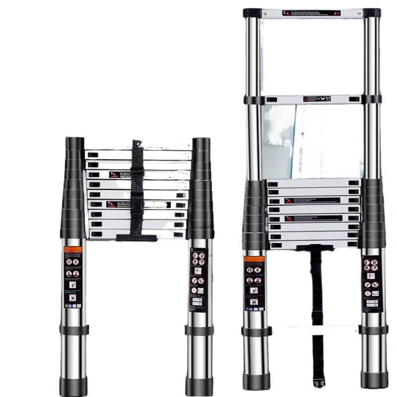 Stainless steel single-sided telescopic folding ladder