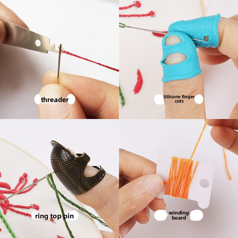 Embroidery Tools Kit with Thimble Needle and Yarn Shear