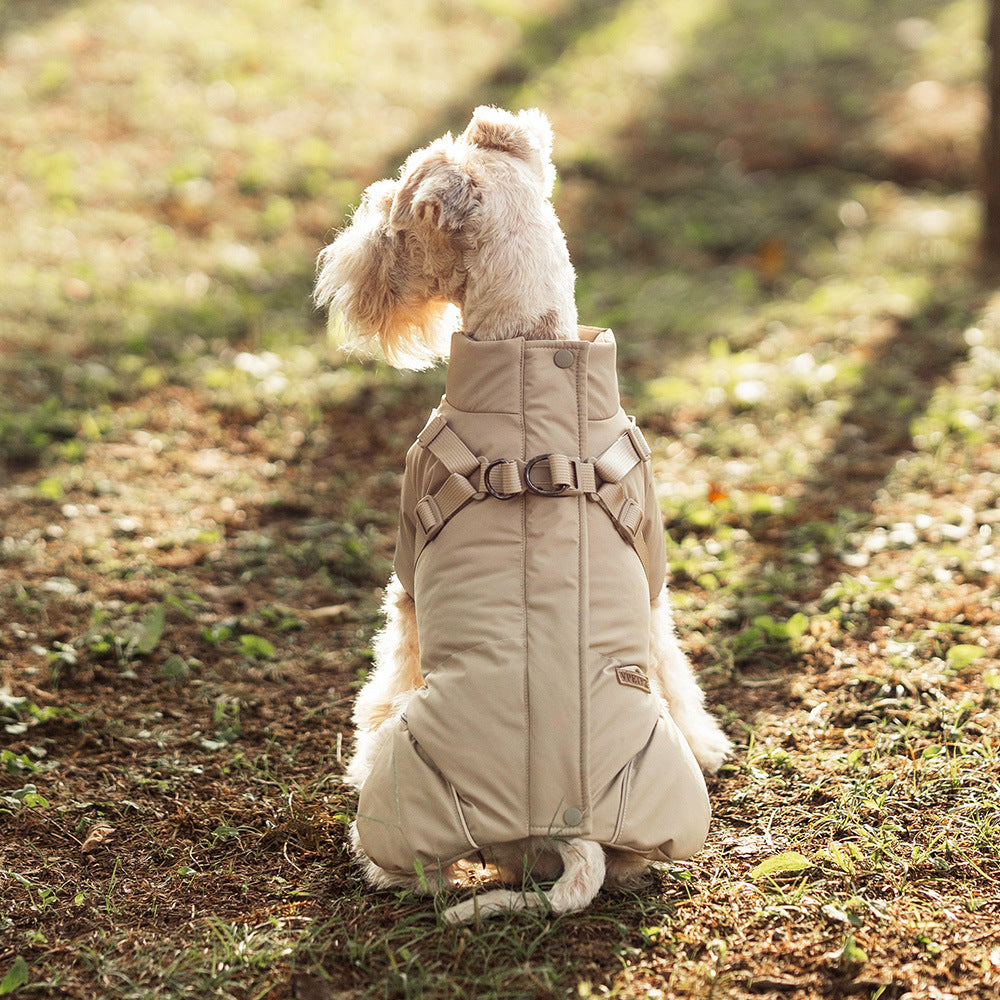 Thickened Warm Windproof Polyester Two-Legged Dog Coat