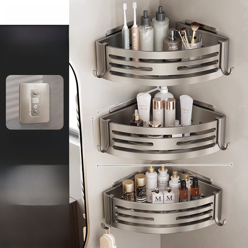 Corner Mount Bathroom Organizer Shelf