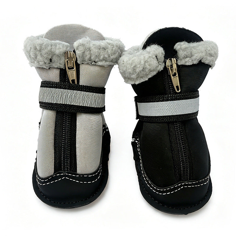 Winter Velvet Dog Shoes Reflective Non-Slip