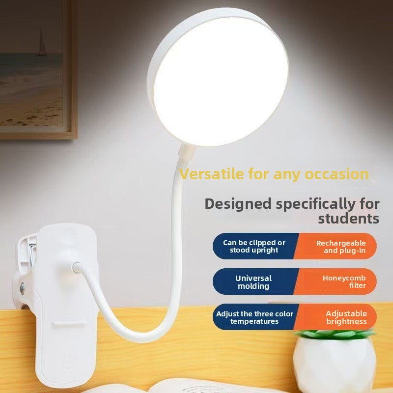 Clip-On Circular LED Desk Lamp with Eye Protection
