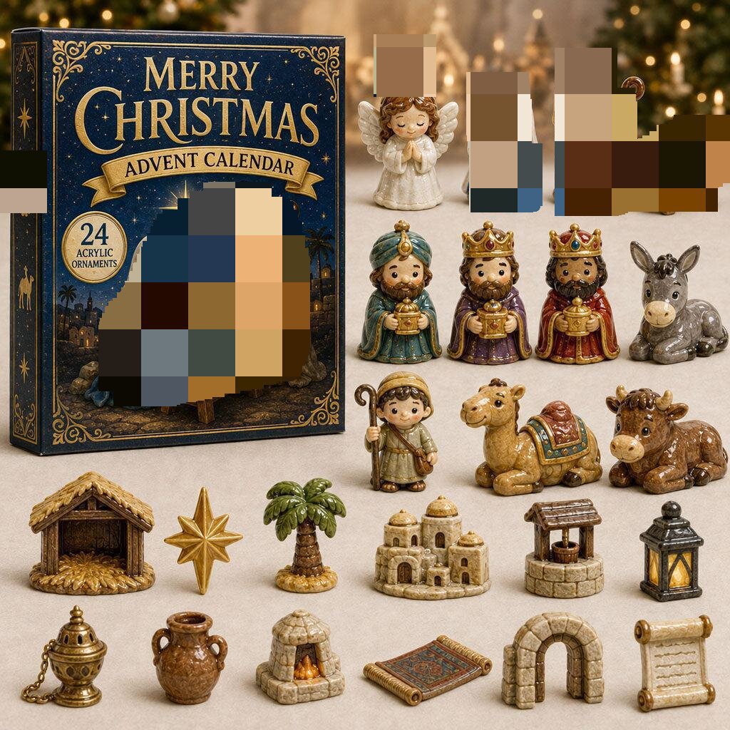 Christmas Countdown Calendar Blind Box Decoration Set
