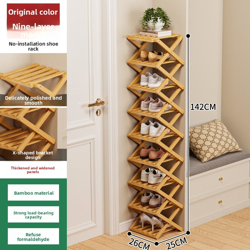 Foldable Bamboo Shoe Rack