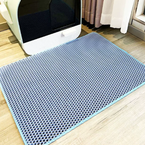 Double-layer cat litter tray mat