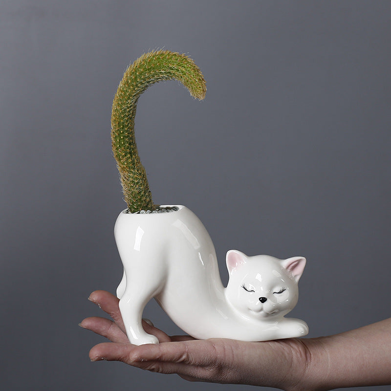 Cute Animal Tail Ceramic Succulent Pot
