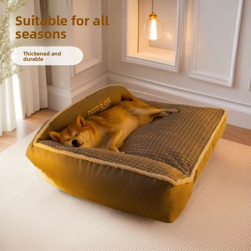 Plush Bolster Dog Cat Sofa Bed Washable Thermal Pet Nest
