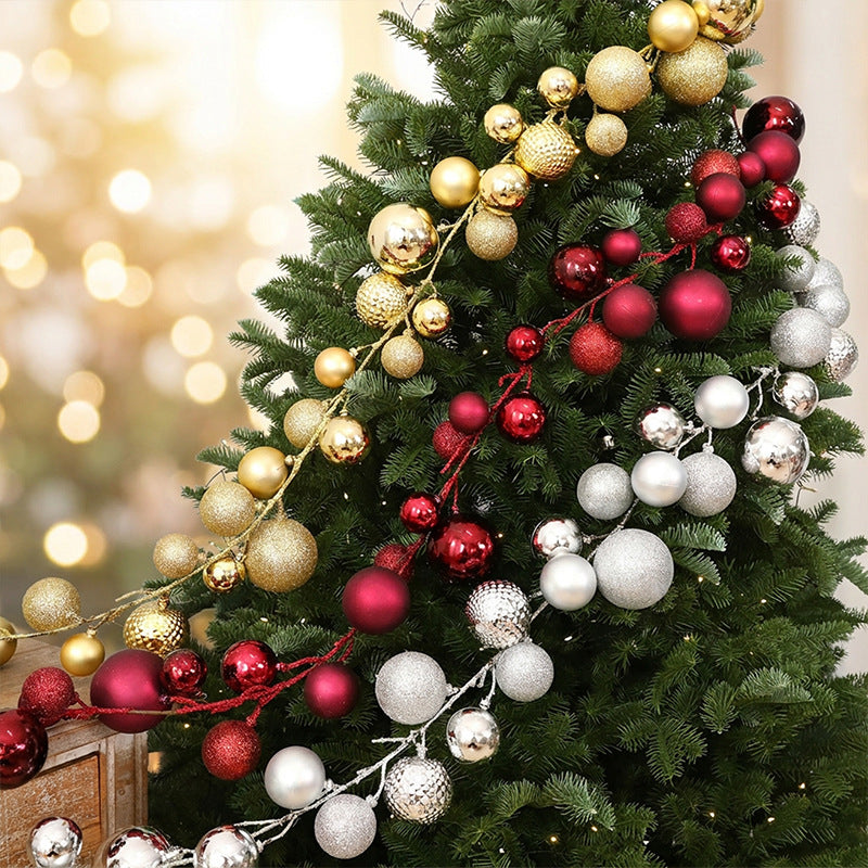 1.9M Electroplated Plastic Christmas Ball Garland DIY Holiday Decor