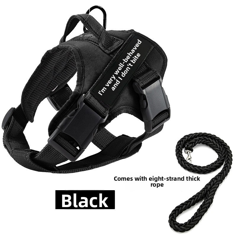 Dog walking vest-style chest harness