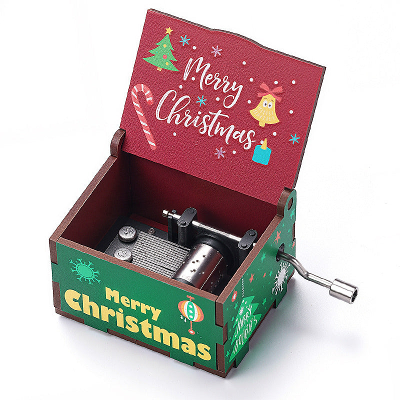 Christmas hand-cranked music box