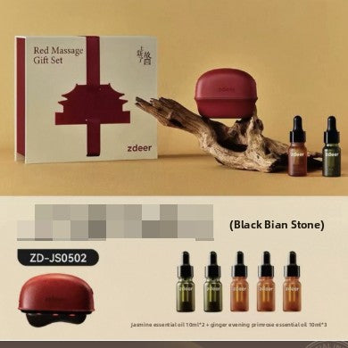 Electric Bianstone Facial Massager with Red Light Therapy