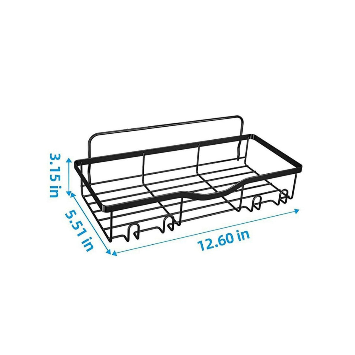 Iron Bathroom Storage Rack with No-Drill Mounting