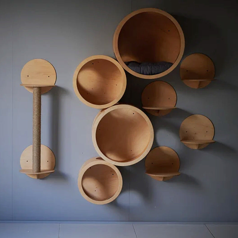 Wall Mounted Cat Climbing Frame with Tunnel