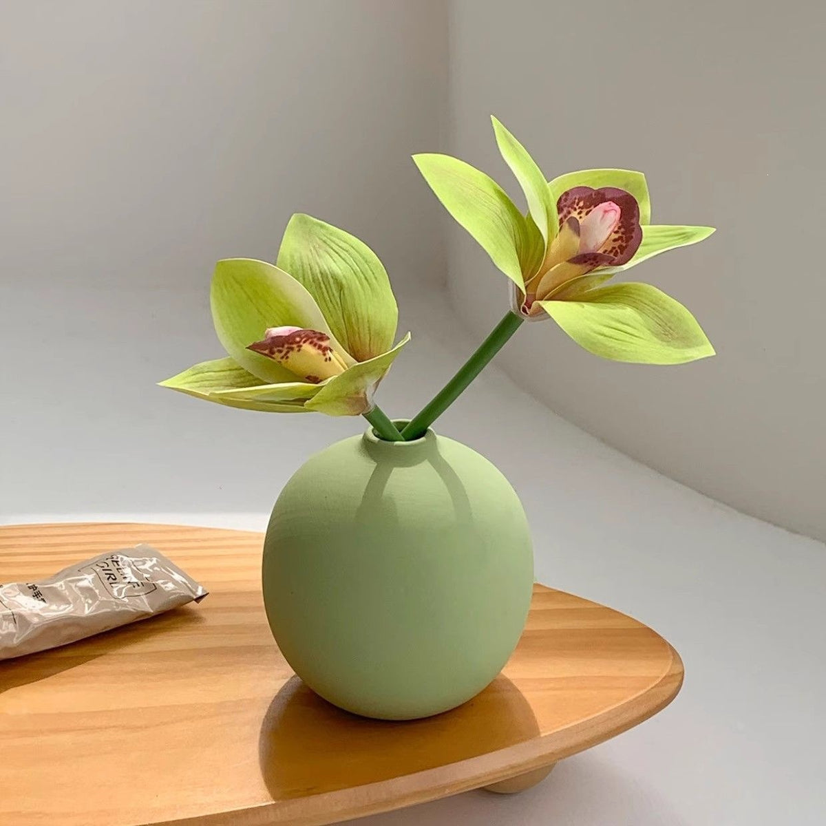 Artificial Orchid Ceramic Vase Decoration