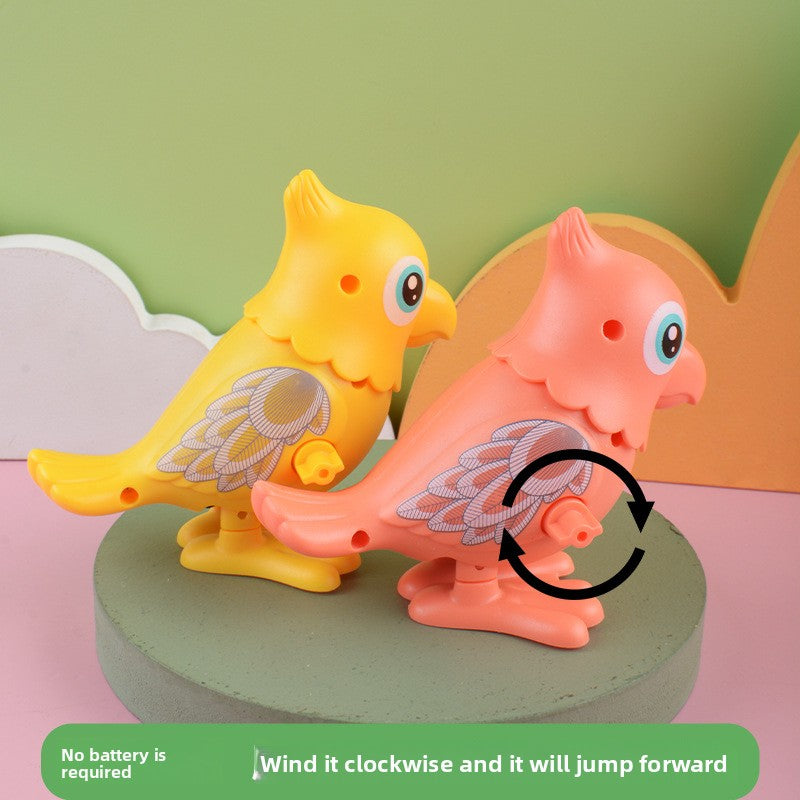 Wind Up Jumping Parrot Toy