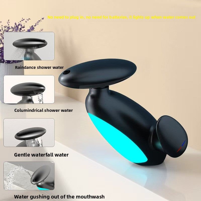 Penguin Pull-Out Faucet with Ambient Light for Bathroom Sink