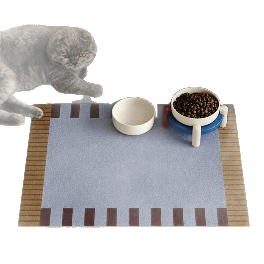Cat and dog pet feeding placemat waterproof leather mat