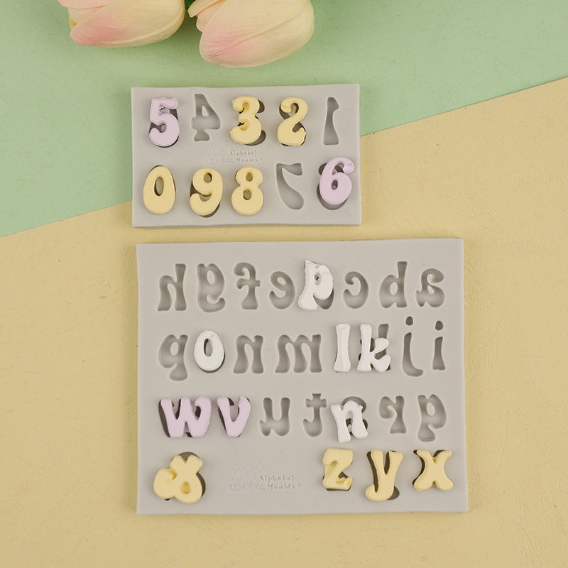 DIY Liquid Silicone Letter Number Mold for Baking Cake Chocolate Fondant Clay