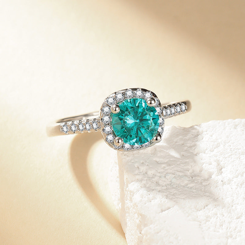 Six-Claw Simulated Diamond Ring