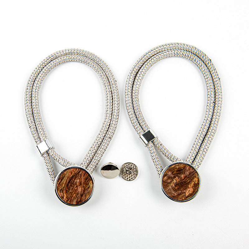 Curtain Tiebacks Mirrored Marble Pattern No-Drill Binding Straps