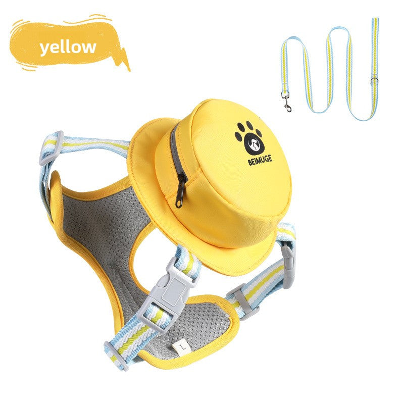 Adjustable Dog Harness with Backpack and Leash