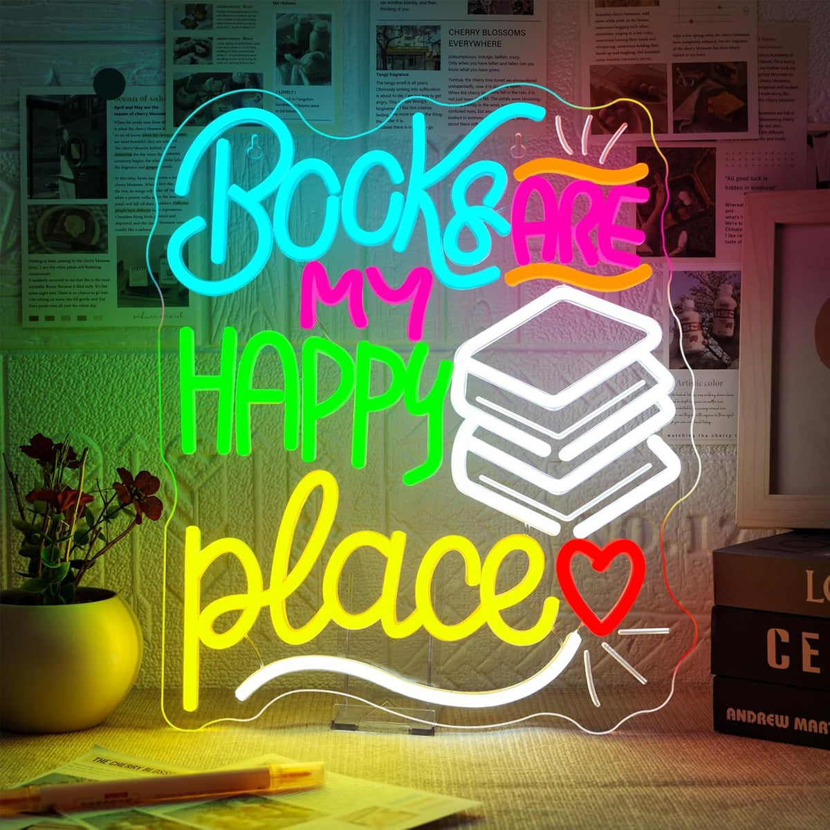 Dimmable LED Reading Neon Sign Wall Decor Light