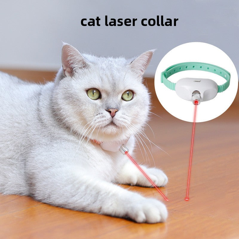 Interactive Laser Cat Collar with Feather Toy