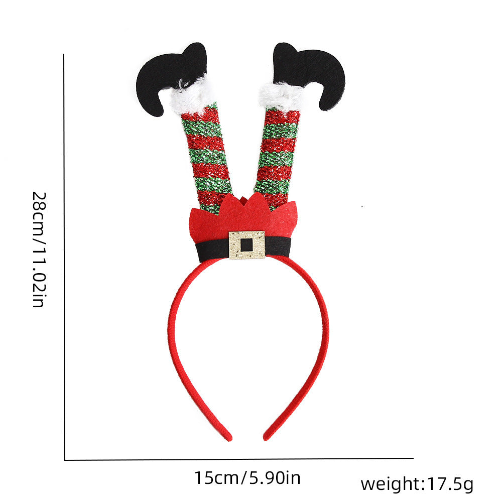 Christmas Party Headband Fun Santa Hat Reindeer Antlers Hair Accessories